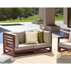 TRANI - Loungebank 2-zits - Mahonie - Acaciahout