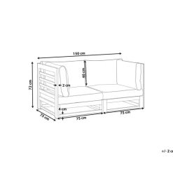 TRANI - Loungebank 2-zits - Mahonie - Acaciahout
