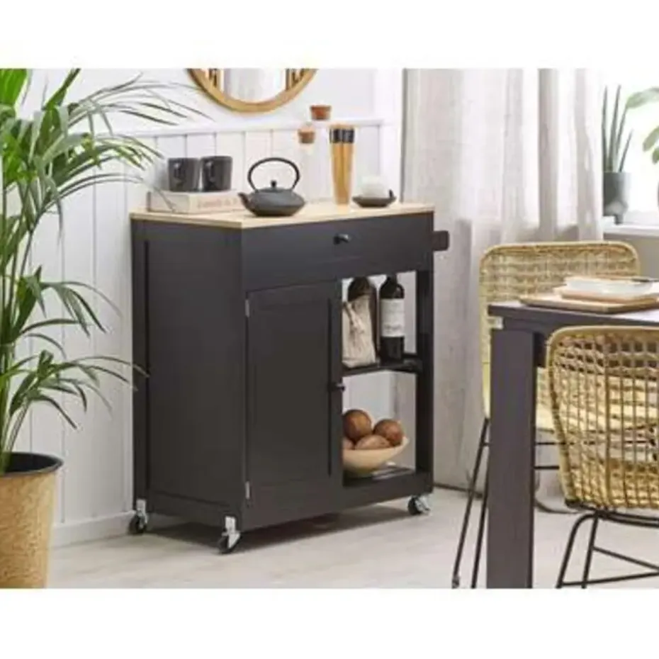 TRAPANI - Keukentrolley - Zwart - MDF