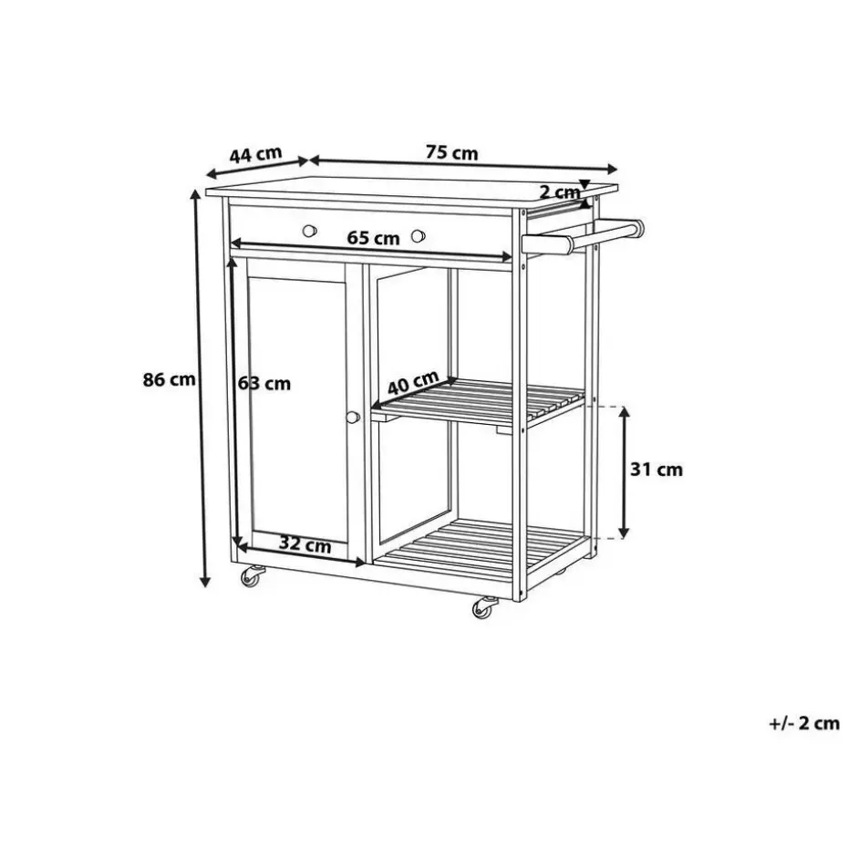 TRAPANI - Keukentrolley - Zwart - MDF
