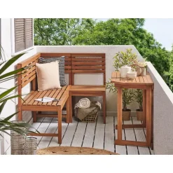 TREIA - Tuinset voor 4 - Lichte houtkleur - Acaciahout