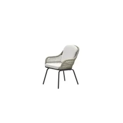 Triton dining fauteuil - carbon black - rope donker zand - desert sand