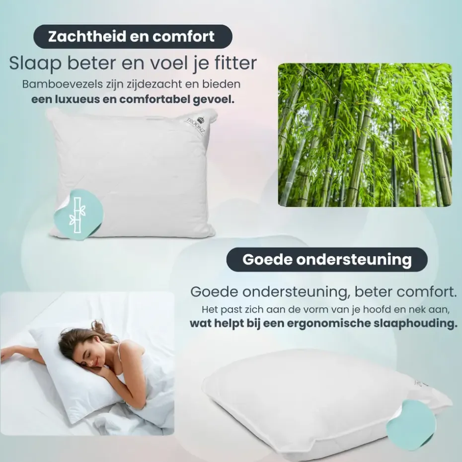 Troonz Hoofdkussen Six Bamboe - 60 x 70 cm