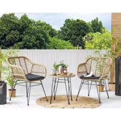 TROPEA II - Bistroset voor 2 - Natuurlijk - PE rotan