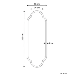TROUY - Wandspiegel - Zwart- 32 x 102 cm - Metaal