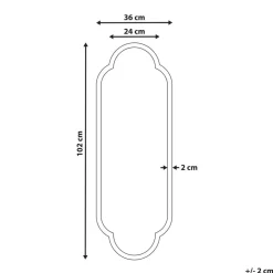 TROUY - Wandspiegel - Zwart- 32 x 102 cm - Metaal