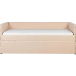 TROYES - Slaapbank - Perzik - 90 x 200 cm - Bouclé