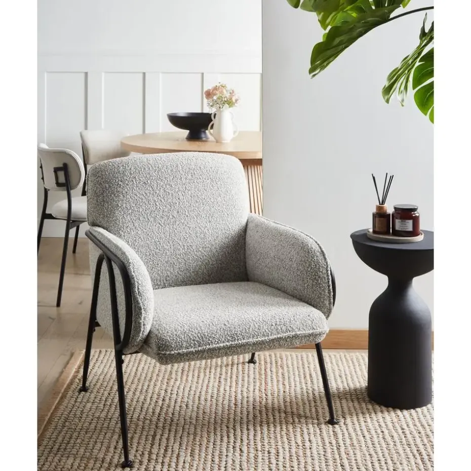 TRYSNES - Fauteuil - Zwart/Wit - Polyester