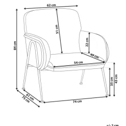 TRYSNES - Fauteuil - Zwart/Wit - Polyester