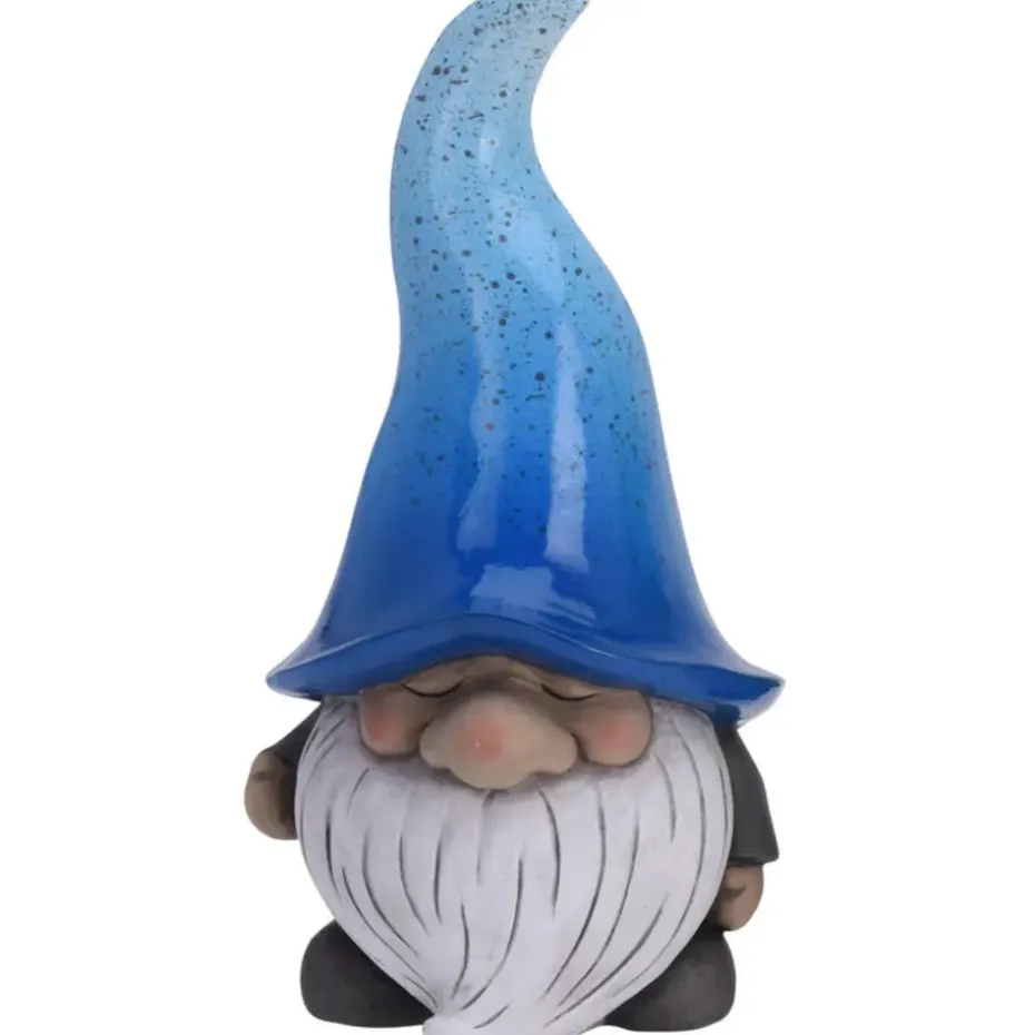 Tuinkabouter gnoom - blauwe muts - polystone - 23 cm