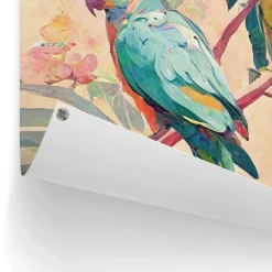 Tuinposter Bird Party - 80 x 60cm - Groen