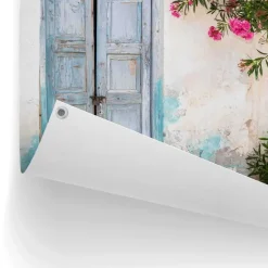 Tuinposter Greek Facade - 60 x 80cm - Roze