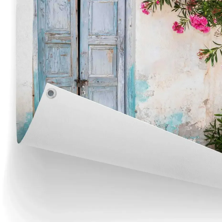Tuinposter Greek Facade - 60 x 80cm - Roze