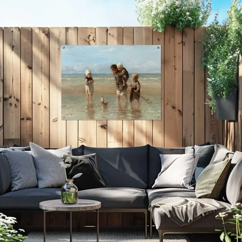 Tuinposter Israëls Kinderen der Zee - 60 x 80cm - Beige
