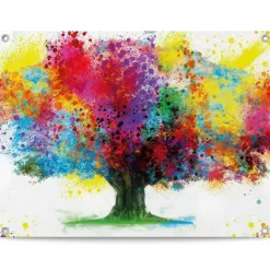 Tuinposter Kleurrijke boom - 60 x 80cm - Bont