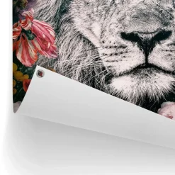 Tuinposter Leeuw - 80 x 60cm - Bont