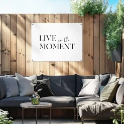 Tuinposter Live in the Moment - 60 x 80cm - Zwart-Wit