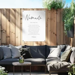 Tuinposter Namasté - 80 x 60cm - Zwart-Wit