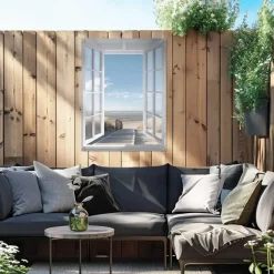 Tuinposter Noordzee uitzicht - 80 x 60cm - Blauw