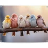 Tuinposter Pastel Birds - 60 x 80cm - Bont