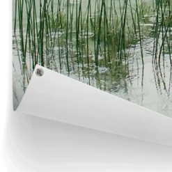 Tuinposter Steiger aan de rand van het meer - 100 x 140cm - Groen