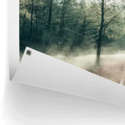 Tuinposter Zon door de bomen - 80 x 60cm - Groen