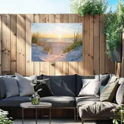 Tuinposter Zonsondergang - 60 x 80cm - Beige
