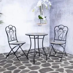 Tuinset Lina- zwart/mozaïek