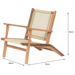 Tuinstoel van massief acaciahout en touw
