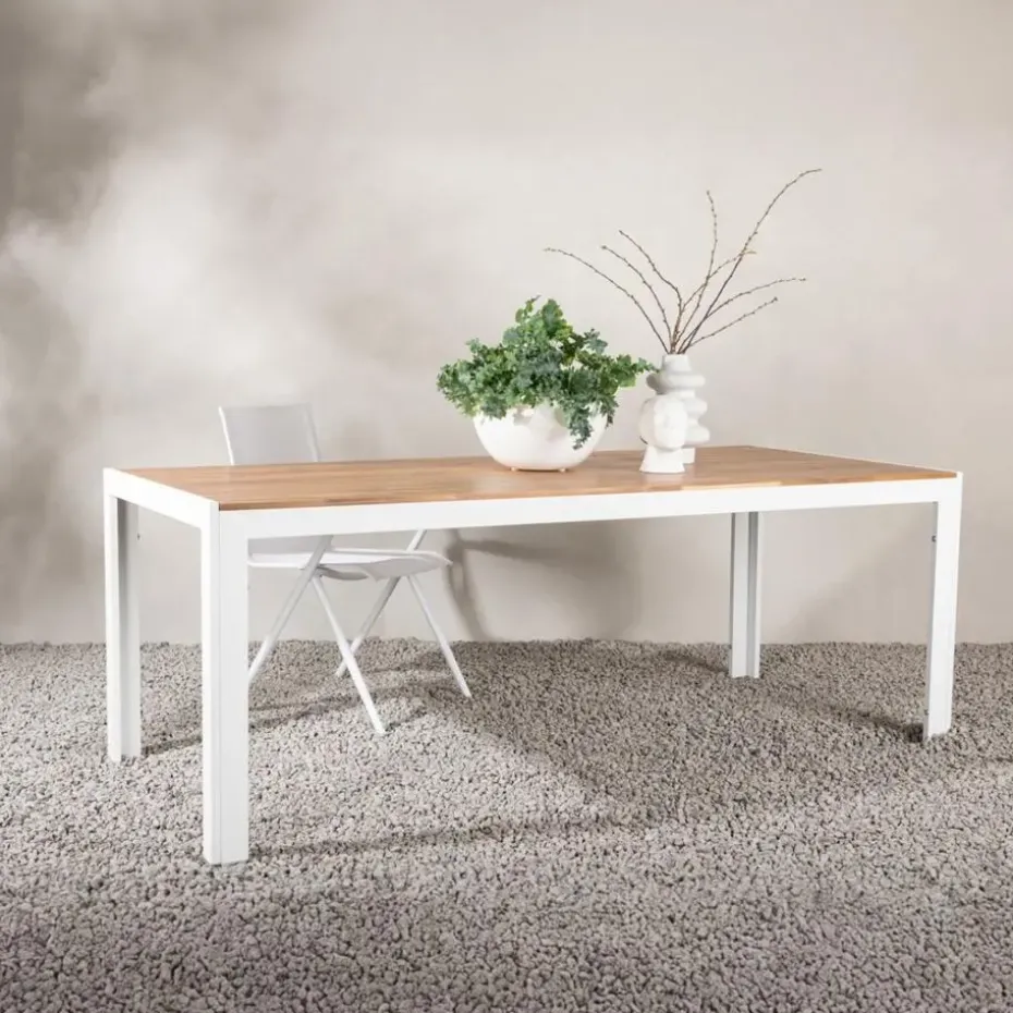 Tuintafel Acaciahout/Metaal - 200x100x76cm - Bois