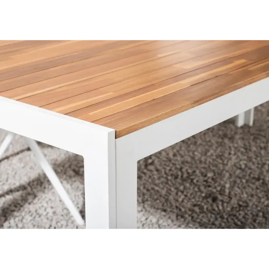 Tuintafel Acaciahout/Metaal - 200x100x76cm - Bois