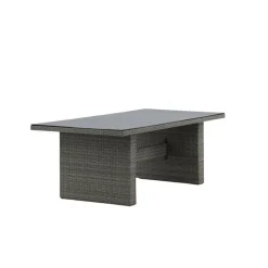 Tuintafel Grijs Wicker/Glas - 200x100x74cm - Padova