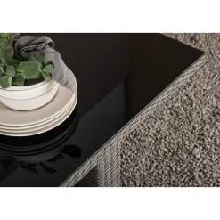 Tuintafel Grijs Wicker/Glas - 200x100x74cm - Padova