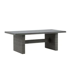 Tuintafel Grijs Wicker/Glas - 200x100x74cm - Padova