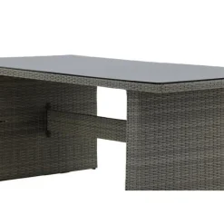 Tuintafel Grijs Wicker/Glas - 200x100x74cm - Padova