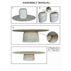 Tuintafel Ovaal - Wit Betonlook - 200x110x74cm - Myrna