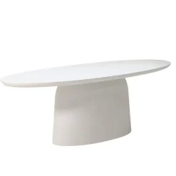 Tuintafel Ovaal - Wit Betonlook - 240x110x74cm - Myrna