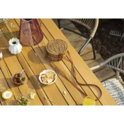 Tuintafel Perpignan - zand/metaal - 75x160x90 cm