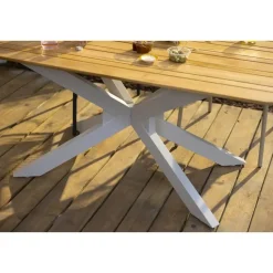 Tuintafel Perpignan - zand/metaal - 75x160x90 cm