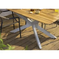 Tuintafel Perpignan - zand/metaal - 75x160x90 cm