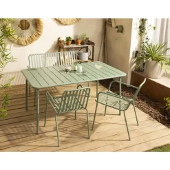 Tuintafel Vence - metaal lichtgroen - 72x150x90 cm