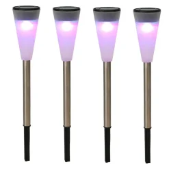 Tuinverlichting prikspot - LED - gekleurd - RVS - 36 cm