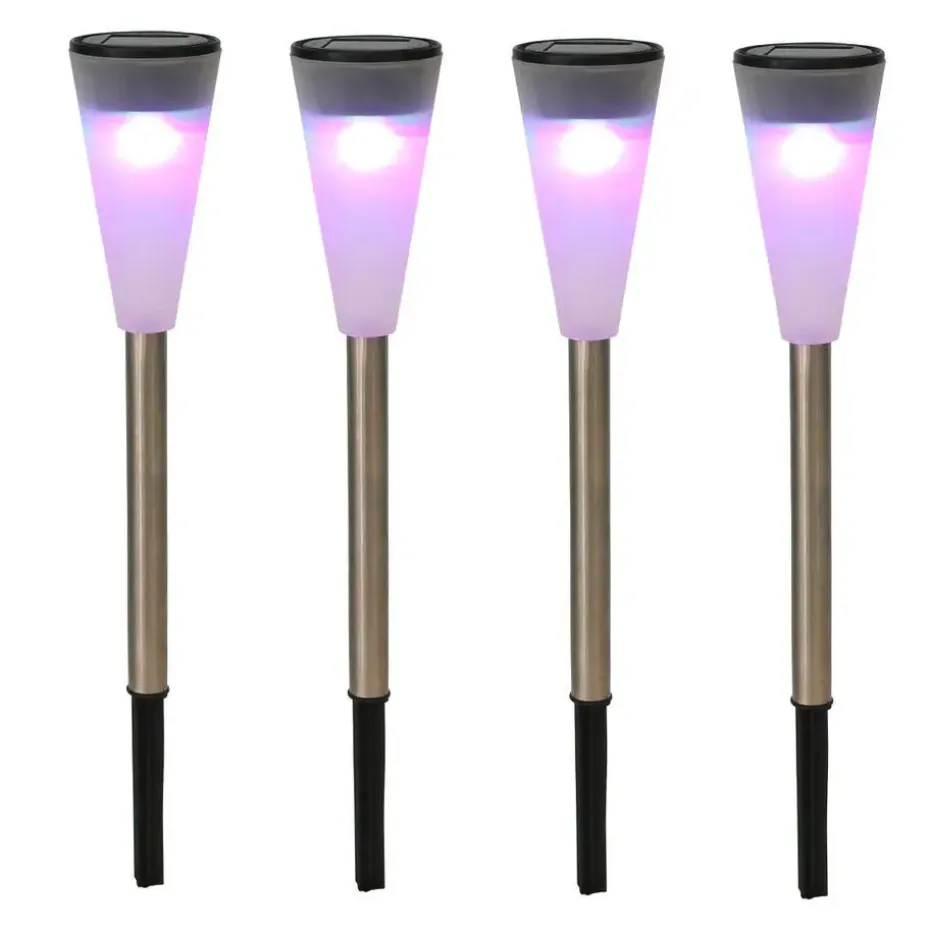 Tuinverlichting prikspot - LED - gekleurd - RVS - 36 cm