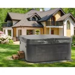 TULAROSA - Whirlpool buitenbad - Grijs - 210 x 210 cm - Acryl