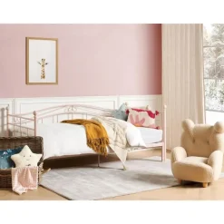 TULLE - Eenpersoonsbed - Roze - 90 x 200 cm - Metaal