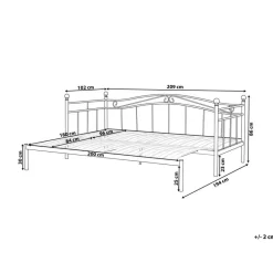 TULLE - Eenpersoonsbed - Roze - 90 x 200 cm - Metaal