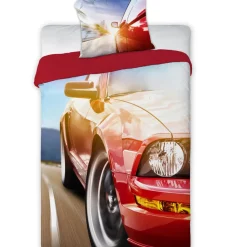 Turbo Car Dekbedovertrek - Eenpersoons - 140 x 200 cm - Multi