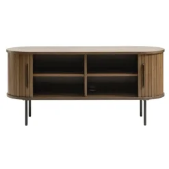 Tv-Meubel Eikenhout Smoked - 40x120x55cm - Schuifdeuren - Nola