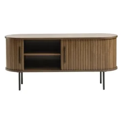 Tv-Meubel Eikenhout Smoked - 40x120x55cm - Schuifdeuren - Nola