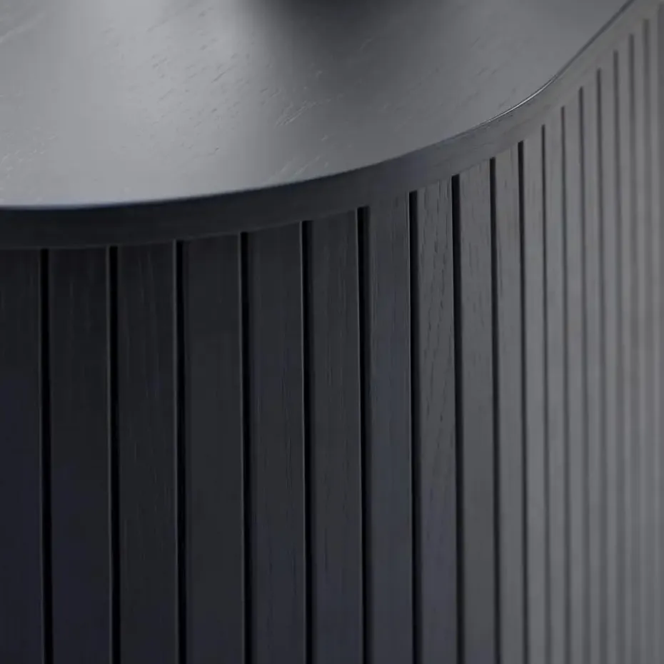 Tv-Meubel Eikenhout Zwart - 40x120x55cm - Schuifdeuren - Nola